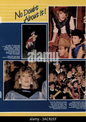 Dieses Jahrbuch dokumentiert das Schuljahr 1985-1986 an der Kennedy High, einschließlich Schüler- und Lehrerprofilen, sportlichen Höhepunkten und anderen wichtigen Schulveranstaltungen und Errungenschaften. Stockfoto