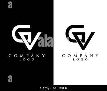Anfangsbuchstabe GV, VG Logo Template Design Vektor Stock Vektor