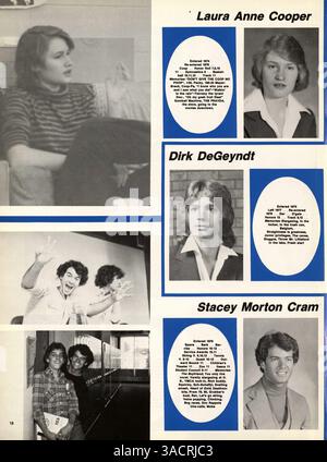 Das Breck Yearbook 1980 enthält Porträts und dokumentiert wichtige Schulereignisse, darunter Leichtathletik, Vereine und Leistungen aus dem akademischen Jahr 1979-1980. Stockfoto