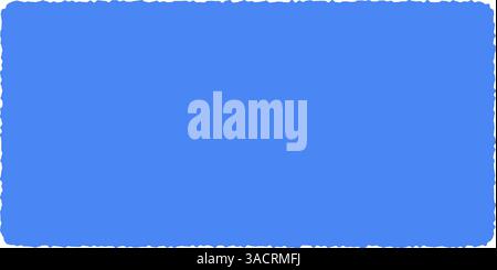 Blauer handgezeichneter rechteckiger organischer Rahmen, abstraktes Textfeld mit Kritzelform, lustiges Freiform-Banner für farbenfrohen Hintergrund. Flache Vektorillust Stock Vektor