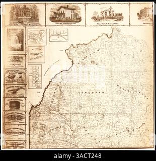 Diese Karte von Hennepin County enthält Informationen über Wohnhäuser, unplattierte Gebiete und bedeutende Gebäude in Städten wie Champlin, Dayton, Excelsior, Minnetonka Mills, Osseo, und Wayzata sowie Minneapolis Wahrzeichen. Stockfoto