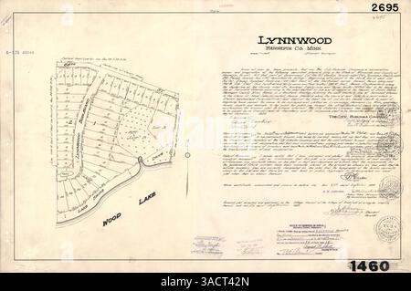 Der Titel „Lynnwood“ bezieht sich auf einen Ort, eine Gemeinschaft oder ein bemerkenswertes Thema, das mit Lynnwood verwandt ist und in einem archivalen oder historischen Kontext erfasst wurde. Stockfoto