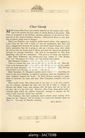 Das Jahrbuch 1923 der St. Margaret's Academy behandelt die Studenten, Dozenten, Vereine, Leichtathletik und wichtige Veranstaltungen des Schuljahres 1922-1923. Stockfoto