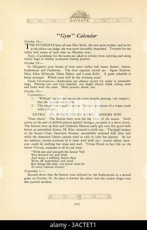 Das Jahrbuch 1923 der St. Margaret's Academy zeigt die Höhepunkte des Schuljahres 1922-1923, darunter Schüler, Lehrer, Vereine und Leichtathletik. Stockfoto