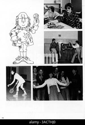 Das Jahrbuch „Villager“ 1976 der St. Anthony Village High School enthält Aufzeichnungen über Schüler, Lehrer, Leichtathletik, Clubs und Veranstaltungen aus dem Schuljahr 1975-1976. Stockfoto
