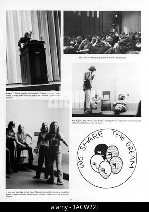 Das Jahrbuch „Revolution 75“ der Jefferson High School zeigt das Schuljahr 1974-1975 mit Fotos von Schülern, Mitarbeitern, Clubs und Sportveranstaltungen. Stockfoto