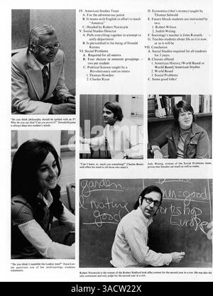 Das Jahrbuch „Revolution 75“ der Jefferson High School beleuchtet das akademische, sportliche und außerschulische Leben im Schuljahr 1974-1975. Stockfoto