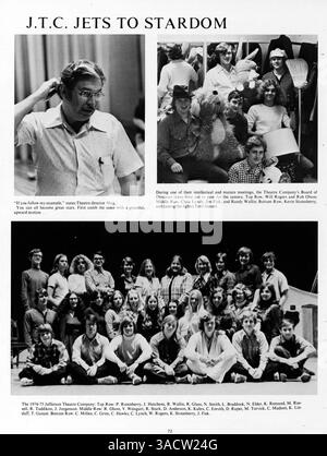Das Jahrbuch „Revolution 75“ von der Jefferson High dokumentiert das Schuljahr 1974–1975 und konzentriert sich auf Schüler, Lehrkräfte, Sport und außerschulische Veranstaltungen. Stockfoto