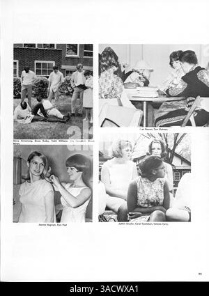 Das Jahrbuch „Antler“ der Minnehaha Academy 1968 bietet einen Überblick über das akademische Jahr 1967-1968 und dokumentiert die Aktivitäten von Schülern, Lehrern, Sportlern und Schulclubs. Stockfoto