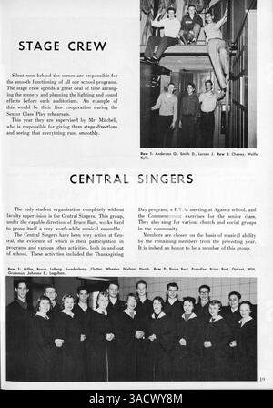 Das Centralian Yearbook von 1954 erfasst wichtige Momente aus dem akademischen Jahr 1953-1954 und dokumentiert Schüler, Lehrer, sportliche Leistungen, Vereine, und Events. Es betont afroamerikanische Beiträge und Geschichte in der Schulgemeinschaft. Stockfoto