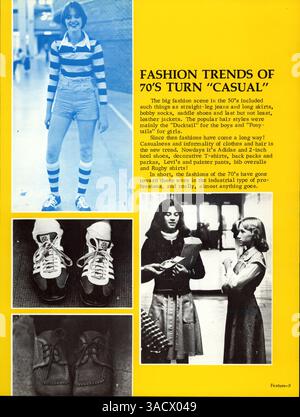 Das Tiger Yearbook 1977 der South High School behandelt wichtige Veranstaltungen aus dem Schuljahr 1976-1977, darunter Aktivitäten für Schüler, Lehrkräfte, Vereine, Leichtathletik, und afroamerikanische Geschichte. Stockfoto