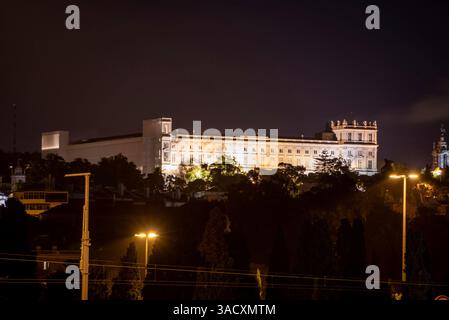 Ajuda Nationalpalast in Lissabon bei Nacht, Portugal Stockfoto