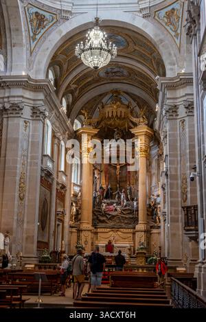 Braga, Portugal, berühmte barocke Basilika Bom Jesus do Monte in Braga, Portugal, die zum UNESCO-Weltkulturerbe gehört Stockfoto