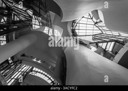 Bilbao, Spanien, berühmte Decke des Guggenheim Museums in Bilbao, Baskenland, entworfen von Frank Gehry Stockfoto