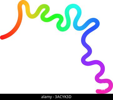 Abstrakte, wellenförmige Verlaufslinien mit verspielten Schnörkelformen, farbenfrohen Bandelementen, geometrischem Doodle-Muster und fließendem 3D-Design. Flacher Vektor Stock Vektor