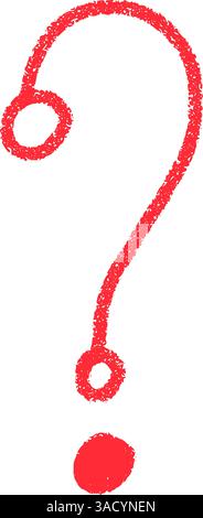Handgezeichnetes Fragezeichen-Symbol mit Details im Skizzenstil. Kurioses Doodle-Symbol für FAQ-Abschnitte oder Anfrageformulare. Abbildung des flachen Vektors isoliert Stock Vektor