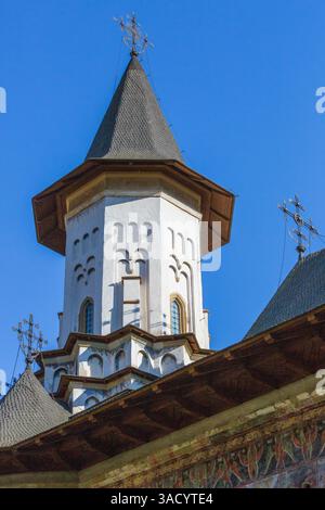 Rumänien, Siebenbürgen, Bukowina, Suceava County. Aus dem 16. Jahrhundert gemalte östliche Orthodoxe. Kloster Sucevita. Stockfoto