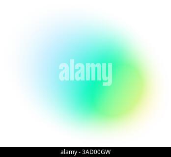 Abstrakter, flüssiger Farbverlaufshintergrund mit Neonlicht, weichem Unschärfeeffekt, holografischen Netzformen in Blau und Grün, flüssigen 3D-Designelementen. Flacher Vektor Stock Vektor