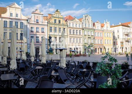 Alter Markt Stary Rynek Platz am Morgen in Posen, Polen Stockfoto