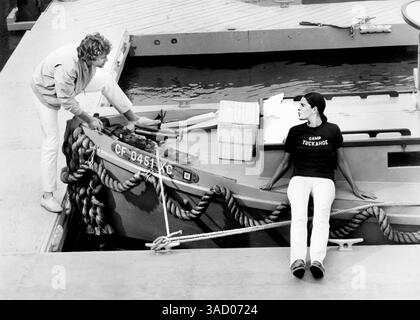 Ryan O'Neal, Ali MacGraw, am Set des Films Love Story, Paramount Pictures, 1970 Stockfoto