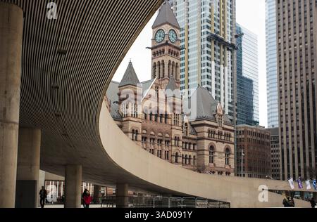 Toronto Canada reflektiert Wolkenkratzer Baseballkurven Stockfoto
