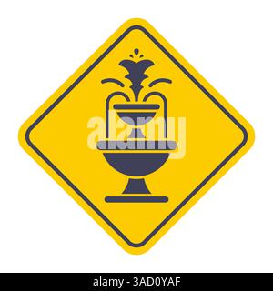 Symbol des flachen Brunnens. Vektor isolierte minimale Darstellung. Vektorabbildung Stock Vektor