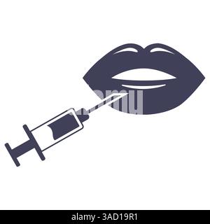 Lippeninjektion, Erhöhung, Mundlippen, lineares Symbol. Bearbeitbare Kontur. Vektorabbildung Stock Vektor