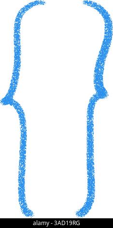 Handgezeichnete geschweifte Klammern und Klammern. Typografie-Symbole kritzeln, eckige Klammern, Textrahmen und Satzzeichen. Flacher Vektor Stock Vektor