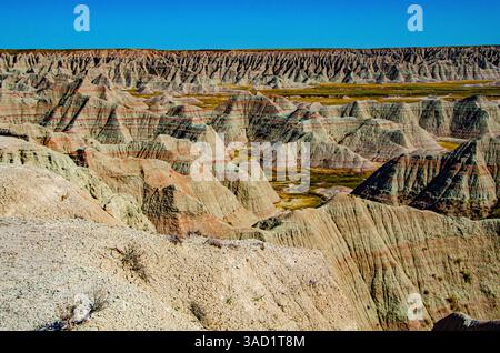 USA, South Dakota. Badlands National Park, Big Badlands Overlook Stockfoto
