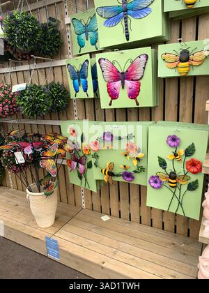 Harleston Heath Garden Centre Northampton Northamptonshire England Großbritannien britische Gartenblumen Pflanzen Pflanzen Frühlingsneuheiten verkaufen Waren hübsch Stockfoto