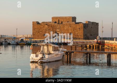 Zypern, Paphos, Paphos Harbour, Paphos Castle Stockfoto