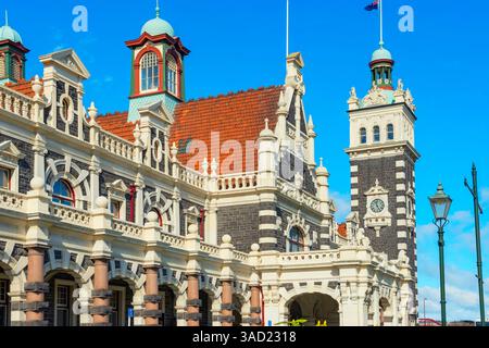 Bahnhof Dunedin, Dunedin, Region Otago, Südinsel, Neuseeland Stockfoto
