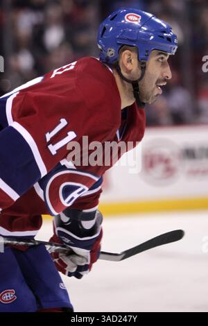 14. November 2011: Montreal, Québec, Kanada - Montreal Canadiens Stürmer Scott Gomez (11), bevor er in der zweiten Phase im Spiel der Montreal Canadiens gegen die Buffalo Sabres im Bell Center gegeneinander antreten konnte. Nach zwei Perioden führt Montreal 2:0. (Bild: © Phillippe Champoux/Southcreek/ZUMAPRESS.com) Stockfoto