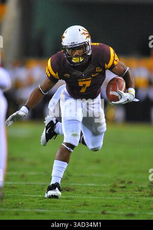 Oktober 2011 . Arizona State Sun Devils Wide Receiver Kyle Middlebrooks (7) läuft mit dem Ball während eines Spiels zwischen den Oregon State Beavers und den Arizona State Sun Devils im Sun Devil Stadium in Tempe, Arizona. Arizona State gewinnt 35:20. Manny Flores/CSM(Credit Image: © Manny Flores/Cal Sport Media/ZUMAPRESS.com) Stockfoto