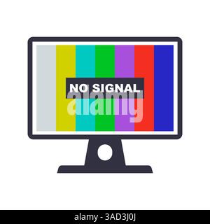 Kein TV-Signal. Illustration des flachen Vektors. Stock Vektor