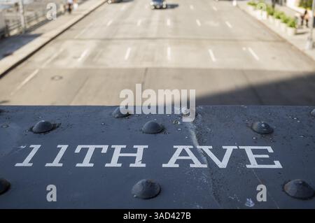 New York 11th Avenue, vom High Line Park, USA, Nordamerika Stockfoto