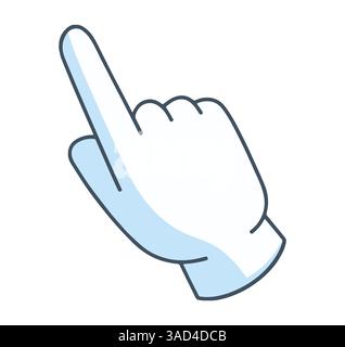 Symbol für den Cursor mit der Hand. Vektorillustration für Fingersymbole, ideal für digitale Schnittstellen, Website-Navigation und Designs mit technischen Themen. Einfach und neu Stock Vektor