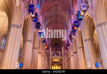 Kirchenschiff, Washington National Cathedral, Washington DC. Baubeginn 1907. (Nur Für Redaktionelle Zwecke) Stockfoto