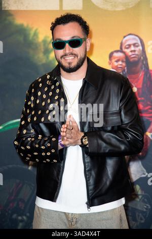 Paris, Frankreich. April 2025. Shaz besuchte die Zion-Premiere im Grand Rex-Kino in Paris, Frankreich am 4. April 2025. Foto: Aurore Marechal/ABACAPRESS. COM Credit: Abaca Press/Alamy Live News Stockfoto