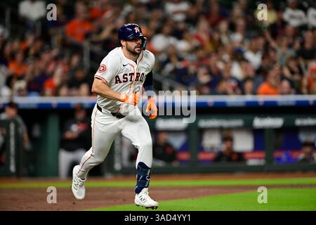 Der Chas McCormick (20) von iHouston Astros spielt im sechsten Inning des MLB-Baseballspiels zwischen den San Francisco Giants im Einzelspiel Stockfoto