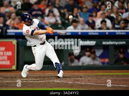 Chas McCormick (20) Chas McCormick (20) spielt im sechsten Inning während des MLB-Baseballspiels zwischen den San Francisco Giants A Stockfoto