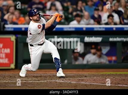 Chas McCormick (20) Chas McCormick (20) spielt im sechsten Inning während des MLB-Baseballspiels zwischen den San Francisco Giants A Stockfoto