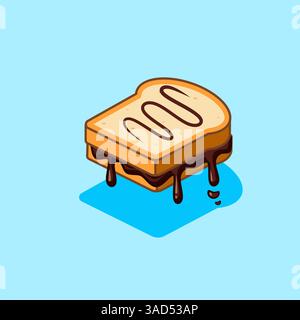 Köstliche Schokoladenmarmelade auf Brot Vektor Illustration Cartoon Design Stock Vektor