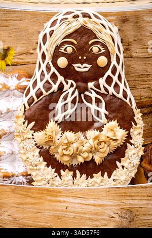 Traditionelle festliche Brotlaibe, wunderschön dekoriert Stockfoto