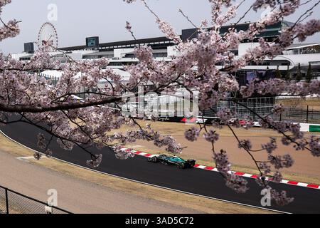 18 WALK Lance (CAN), Aston Martin F1 Team AMR25, Action während des Formel 1 Lenovo Japanese Grand Prix 2025, 3. Runde der FIA Formel 1 Weltmeisterschaft 2025 vom 4. Bis 6. April 2025 auf dem Suzuka Circuit in Suzuka, Japan - Foto DPPI Stockfoto