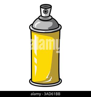 Lackspray flach Design Vektor Illustration. Einfache und saubere Darstellung einer Sprühdose, ideal für kreative Designs und Kunstmotive. Stock Vektor