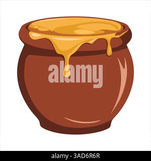 Ein Honig-Icon im flachen Stil, ideal für Design und Web-Nutzung. Perfekt für Etiketten und Werbung. Stock Vektor