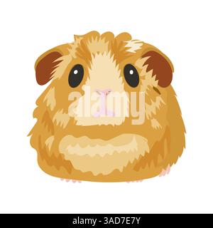 Meerschweinchenfarben, isoliert, flaches Design, Seitenansicht, bezauberndes Haustier Stock Vektor