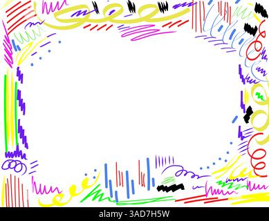 Scribble Hintergrund, Childich und lustige Hintergründe mit leuchtenden Farben. Stock Vektor