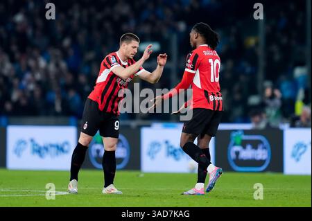 Neapel, Italien. 30. März 2025. Während der Serie A Enilive Match zwischen SSC Napoli und AC Milan am 30. März 2025 im Stadio Diego Armando Maradona in Neapel (Italien) Credit: Giuseppe Maffia/Alamy Live News Stockfoto